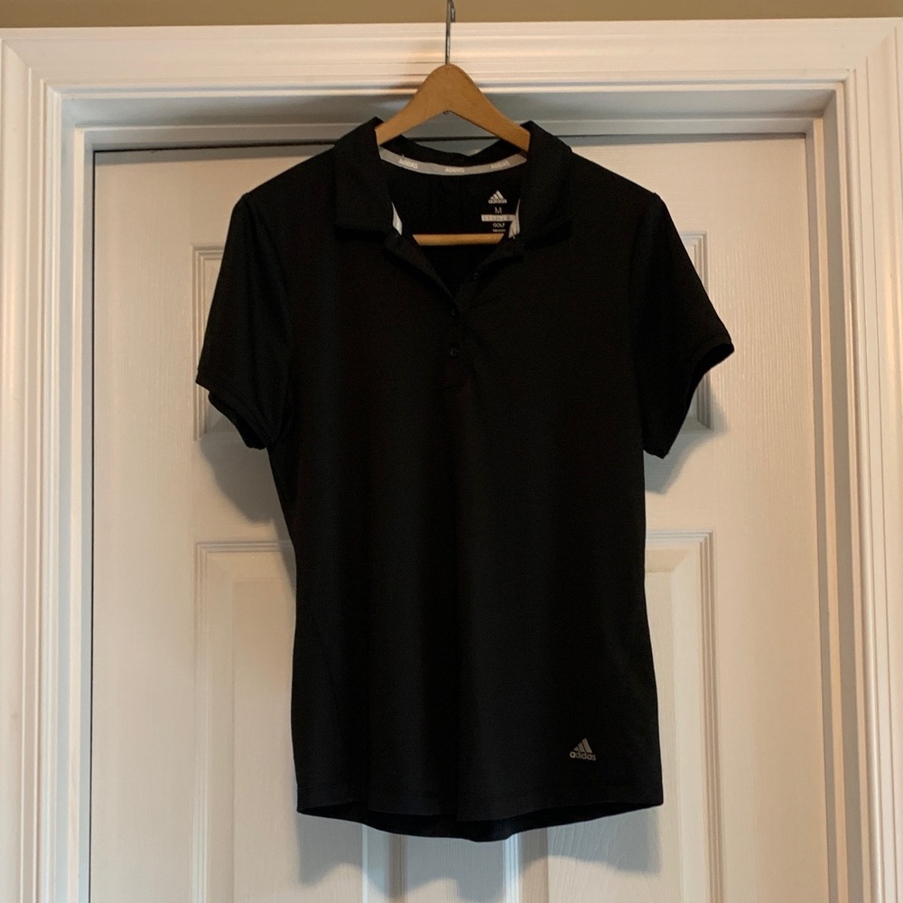 NWOT Adidas Black Short Sleeve Polo